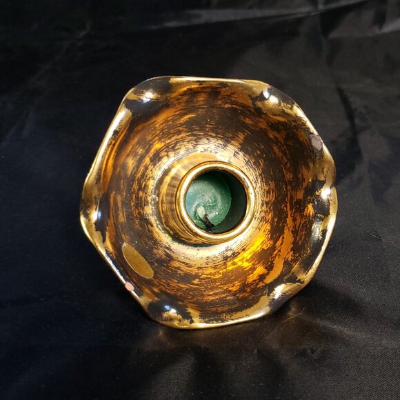 Vintage Stangl Pottery Antique Gold 22k Candlestick Holder  MCM Vintage - Picture 3 of 8